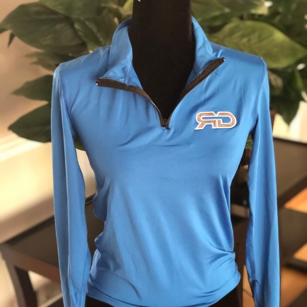 Light Blue Quarter Zip Athletic Pullover